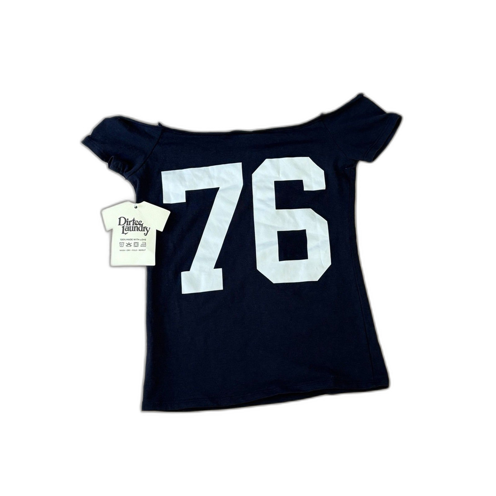 Dirt Laundry USA 76 Off Shoulder Baby Tee Y2K Americana NWT